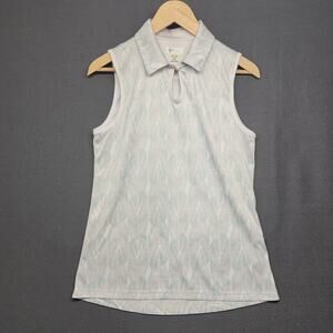 Greg Norman Sleeveless Golf Polo Shirt Womens M Shark Logo Performance